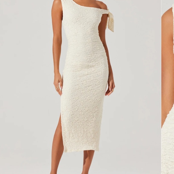 Astr Cream Textured One-Shoulder Dress - Picture 3 of 12